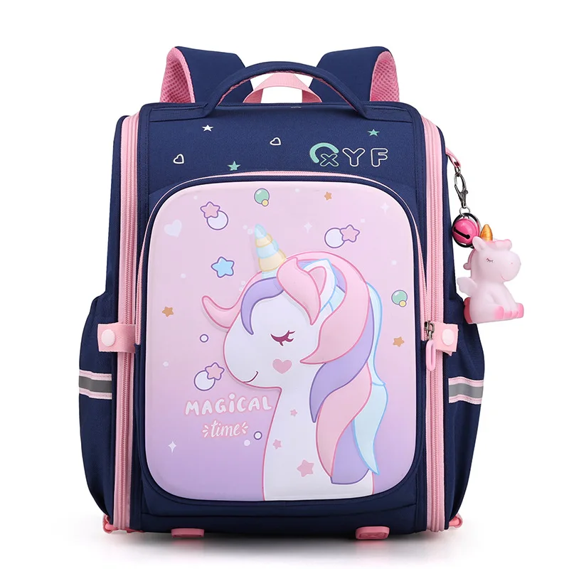 New Girl School Bags Child Pink Unicorn Printing Backpacks Kindergarten Student Cute Girls Children's Schoolbag Waterproof Kid 2