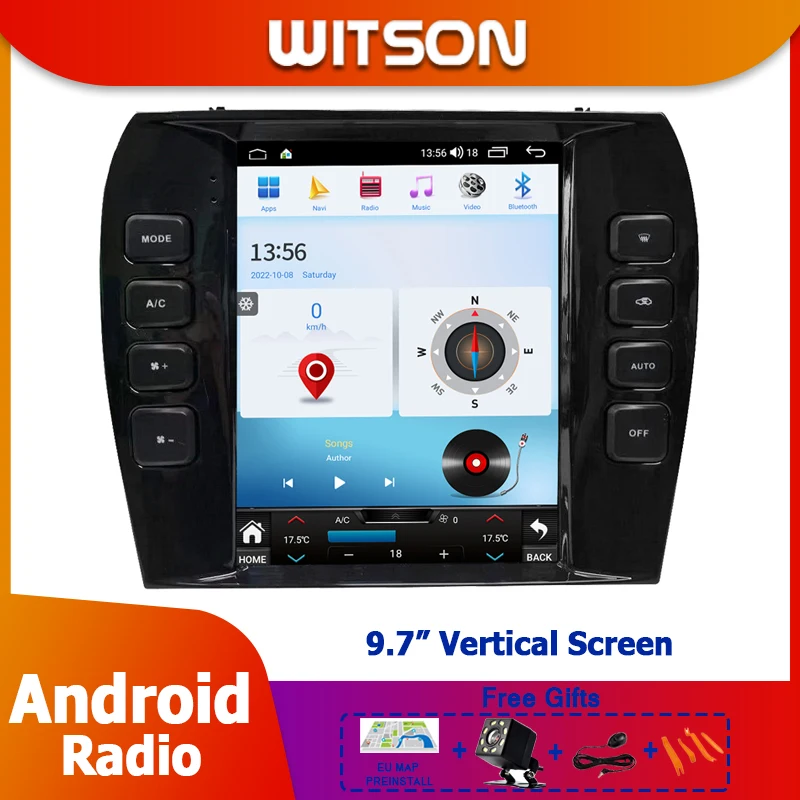 9.7 "Android 13 Radio Machine Per Jaguar X-Type X Type 2004 - 2009 Carplay Wifi Schermo Verticale Gps Multimedia Stereo Gps