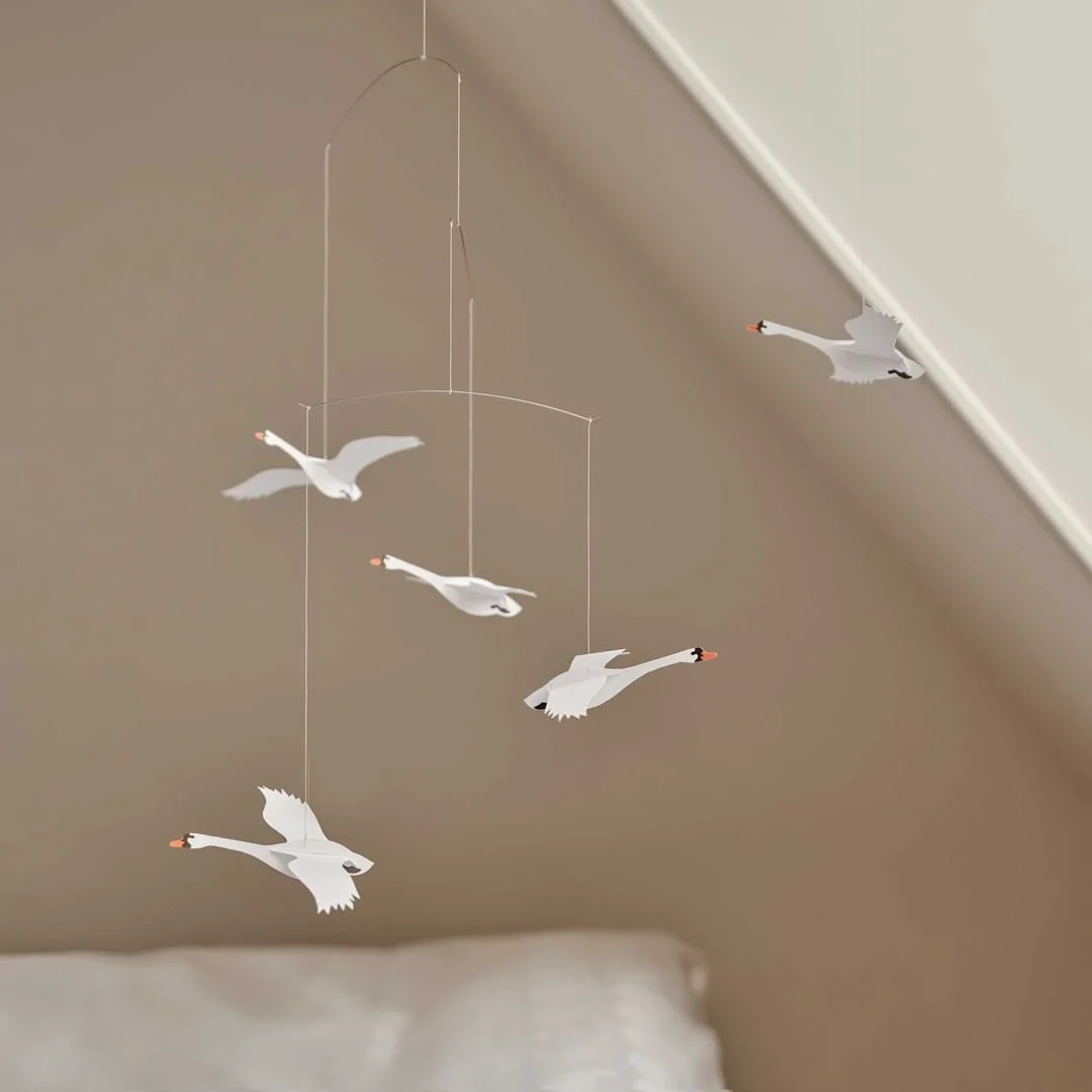 Paper Angel Rotary Wind Bell Pendant, Nordic Baby Bed Bell, Danish Swallow Balanced Aerial 3