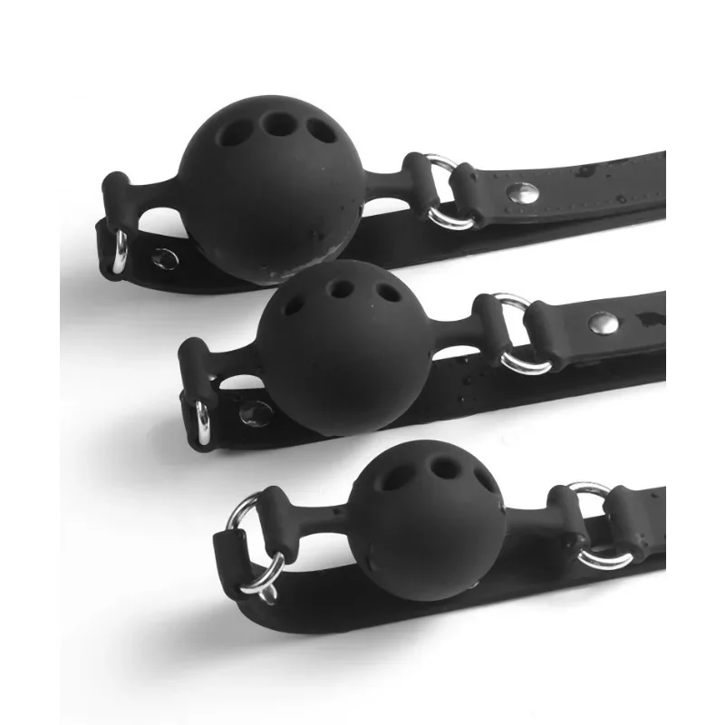 Bâillon boule en silicone pour bdsm et jeux érotiques_voghion.com
