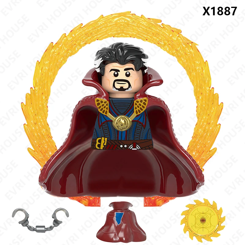 Superhero Strange Multiverse Action Figures Scarlet Witch Mordo Wong Mini Bricks Disney Building Blocks Toys for Children