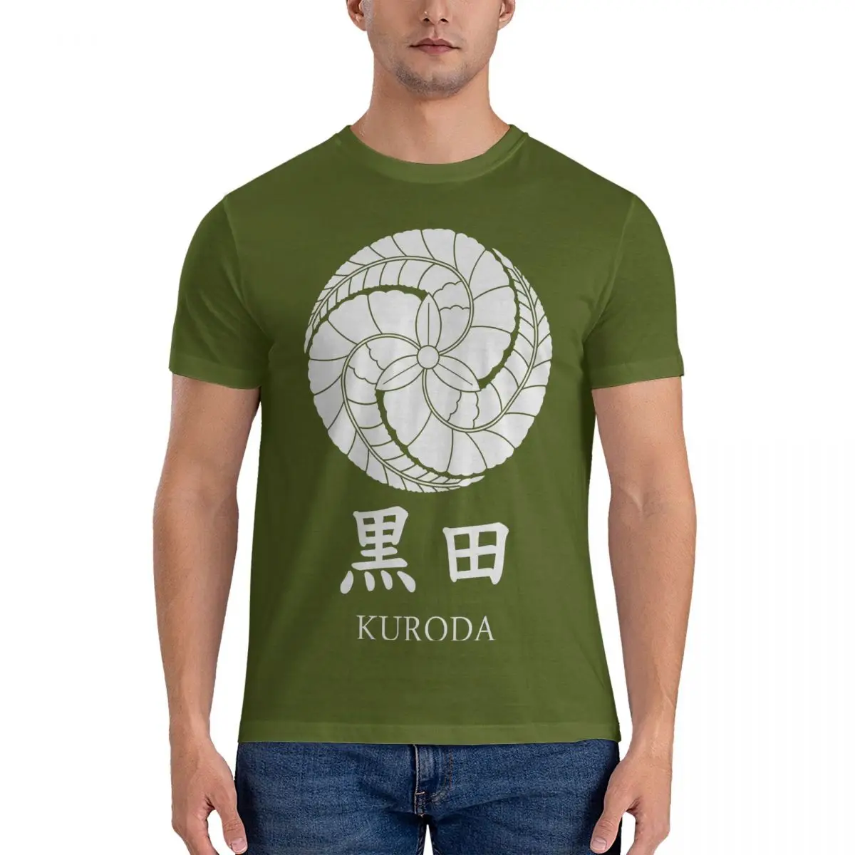 thumbnail image 1 of Camisetas para hombre Kuroda, novedad, algodón puro, camiseta de manga corta con el logotipo del escudo del clan japonés, camisetas de cuello redondo con estampado, 1 of 7