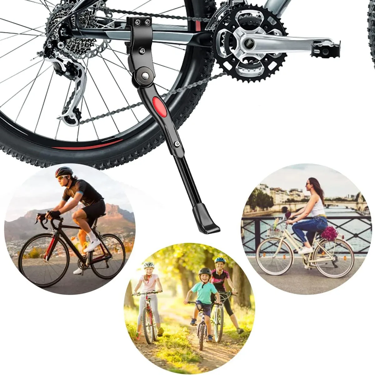 Bicycle Kickstand Adjustable 90 &deg; Rotating Mountain Bike BMX MTB