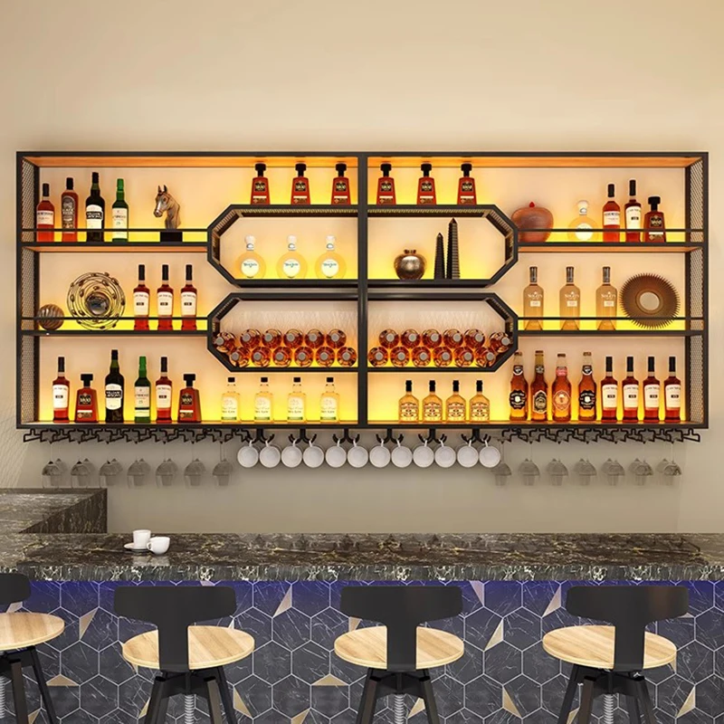 Storage Display Wine Cabinets Inverted Retail Small Restaurant Commercial Wine Rack Mobile Buffet Mueble Para Vino Furnitures