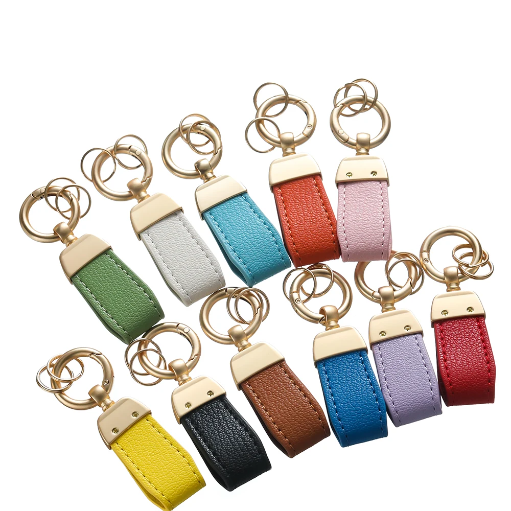 French Sheepskin Car Key Chain Women Men Delicate Leather Pendant High-end Keychain Lovely Leather Rope Key Holder Accessories