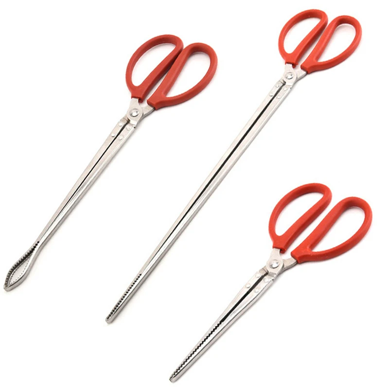 Description Picture 2 of item1pcs Stainless Steel Seafood Tongs Seafood Fishing Grabbing Food Service Charcoal Tongs Garbage Picking Family Outdoor Tools