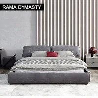 Lit en tissu minimaliste moderne, chambre principale de luxe, lumière italienne, ins net, rouge, créatif, mariage, lit double, 1.8m 1