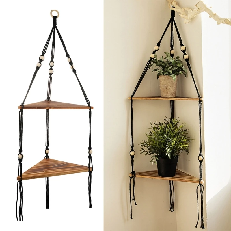Wall Corner Hanging Shelf Hanging Plant Shelves Triangular Floating
