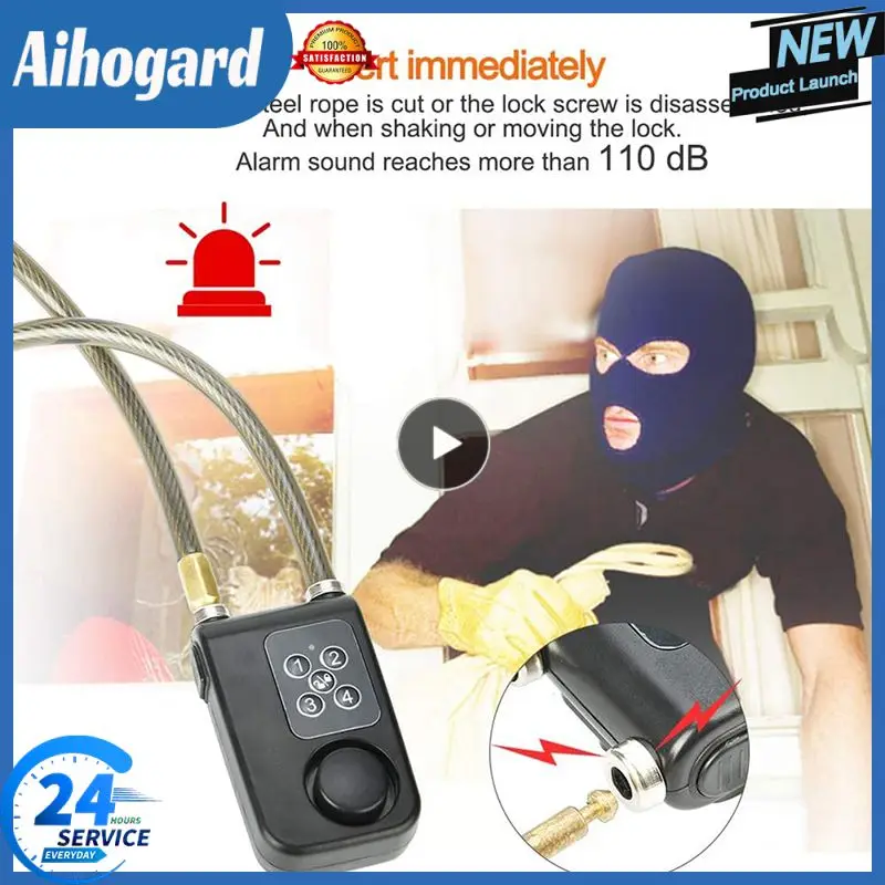 Smart Alarm Lock Anti-Theft Chain For Bike Gate APP Wireless Remote Control Blue Electric Door Spiral Four-digit Passwords