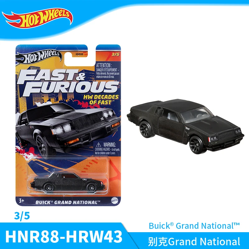 

Hot Wheels Fast & Furious Car Buick Grand National 1:64 Diecast Toys Boys HW Decades of Fast Vehicles Models Metal Birthday Gift