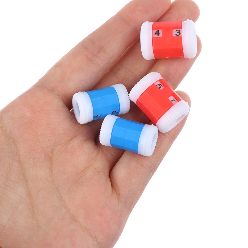 4PCS Plastic Knit Knitting Needles Row Counter (Large 2.2 * 1.5cm+Small 2.2 * 1.2cm) knitting needles