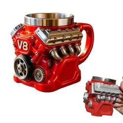 Retro Engine - Themed Stainless Steel Coffee Mug - Personalized Gift - 300ml (V8)