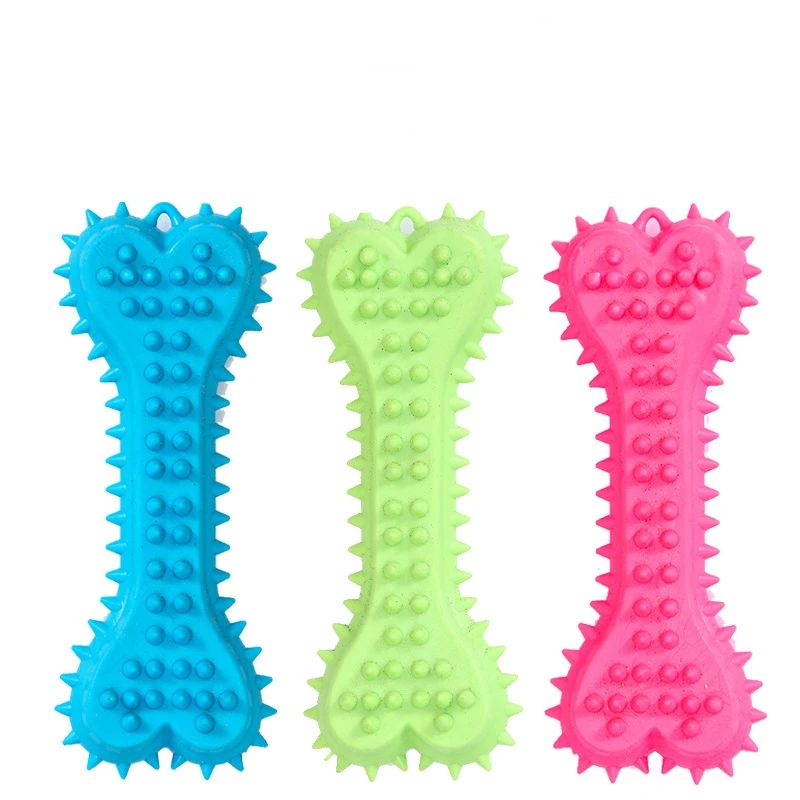 1PC Pet Chew Toy Soft Rubber Bite-resistance Bone Shape Teeth Grinding Chewing Toys for Small Dogs Training Pet Supplies Brush 5