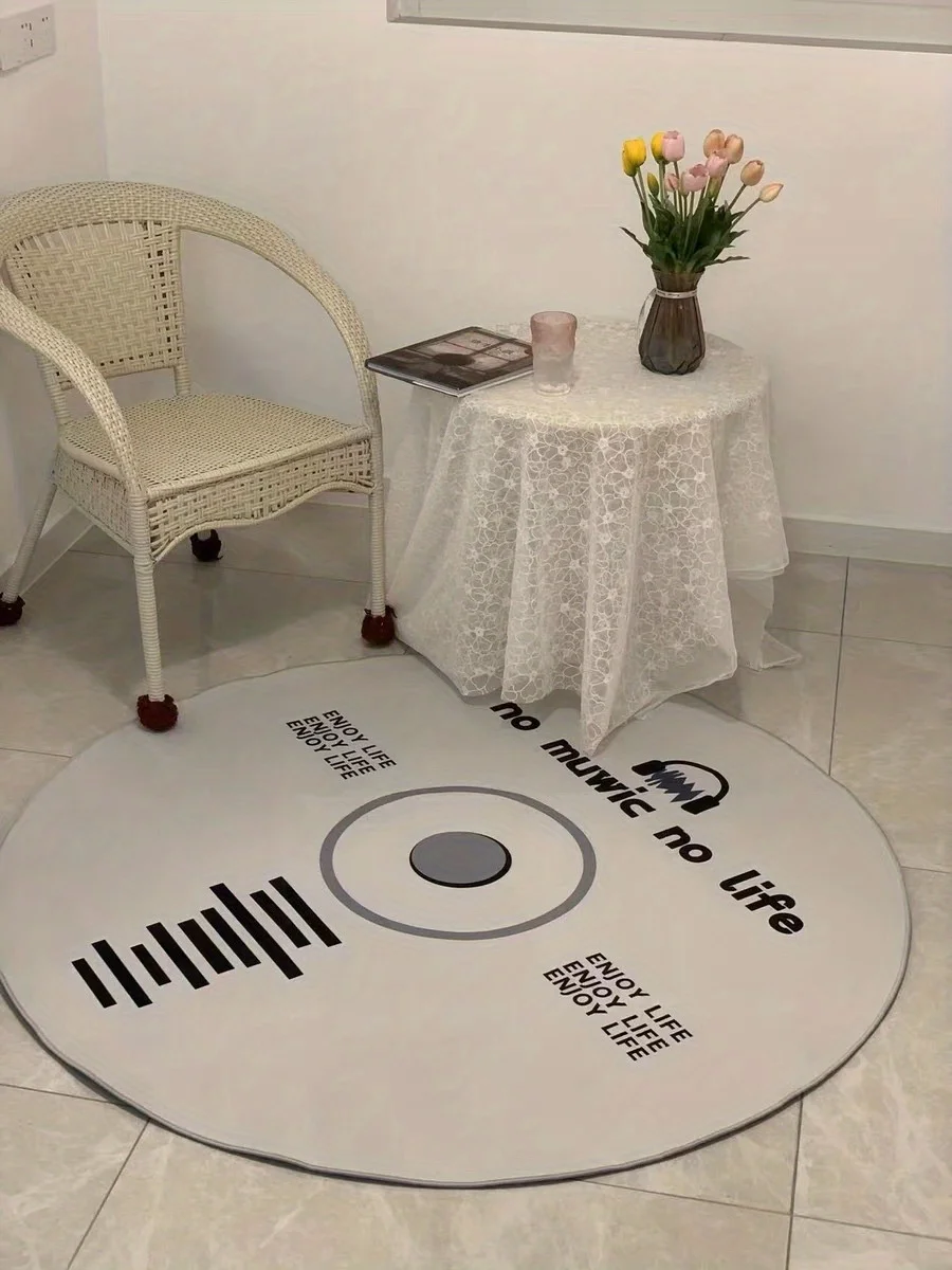 Kreative CD-Disc-Bodenmatte, rutschfest, waschbar, saugfähig, Bodentürmatte, superweich, für Schlafzimmer, Nachttisch, Innendekoration – Detail 5