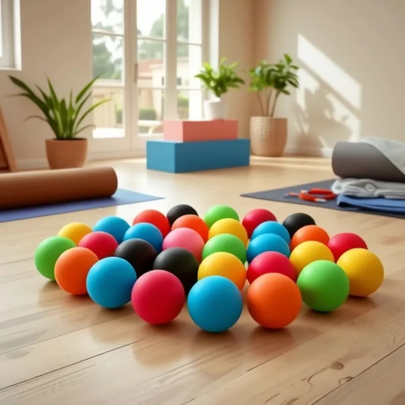Silicone Massage Balls Pilates&Yoga Ball Gym Fitness Training 6.3cm Body Muscle Relax Back Neck Arms Stress Pain Relief