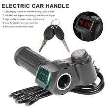 

24 36 48 60 72V Electric Bike Scooter Throttle Grip Handlebar With Power Switch NEW LED Digital Meter Bicycle Accessories HOT