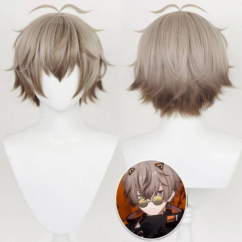 

Vtuber Alban Knox косплей парик цветной градиент короткие волосы термостойкий синтетический Хэллоуин фотореквизит