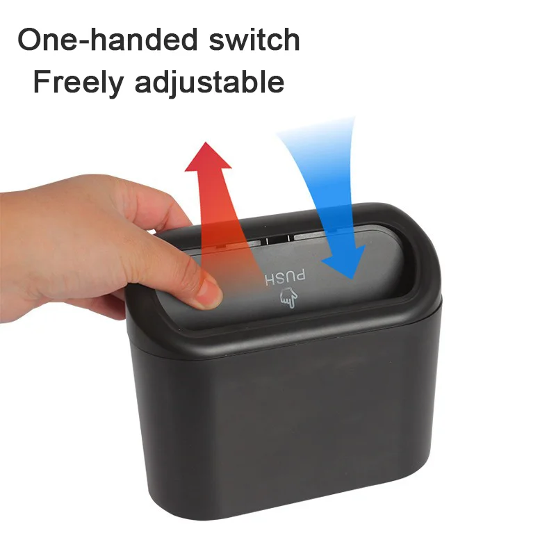 Portable Car Trash Can Hanging Mini Vehicle Garbage Organization With Lid Multifunctional Folding Automotive Garbage Storage Box