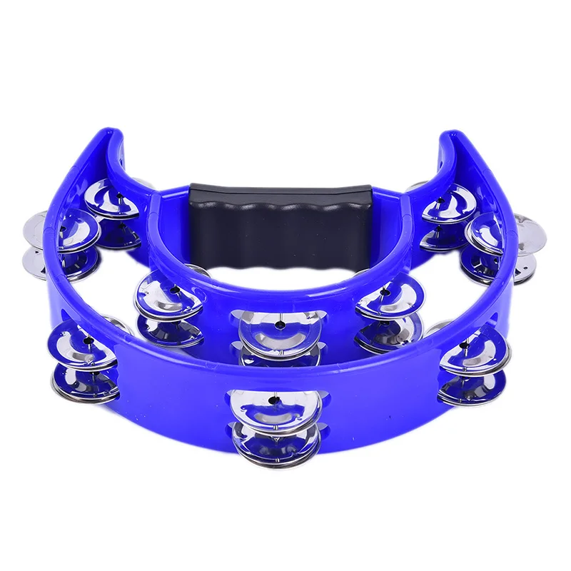 Musical Percussion Instruments KTV Party Tambourine Compact Double Half Moon Music Drum Instrument Companion Accessories Hand Foot Tambourine Jingle Percussion
