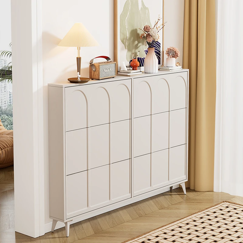 

Multi Layer Shoe Racks Modern White Ultra Thin Shoe Cabinet Storage Bench Organizador De Zapatos Entrance Hall Furniture