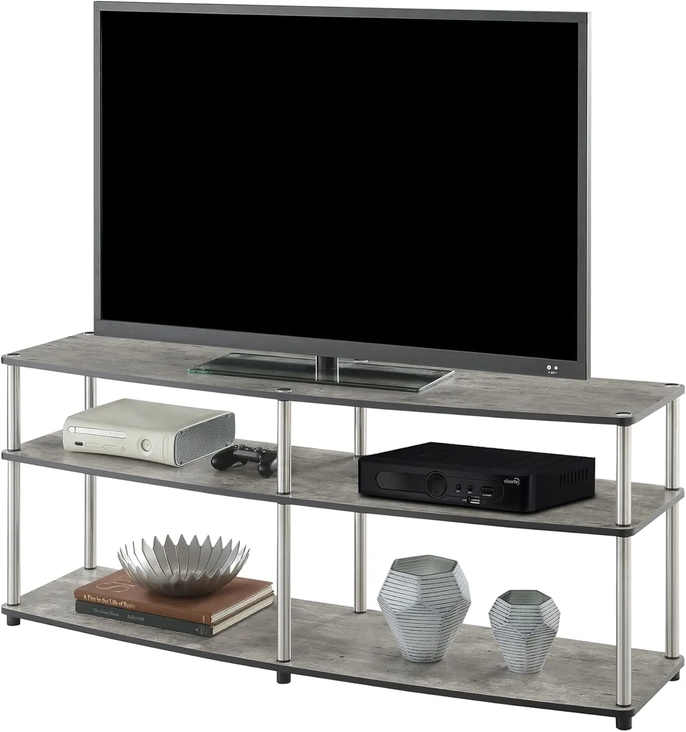 Designs2Go 3 Tier 60" TV Stand, Faux Birch