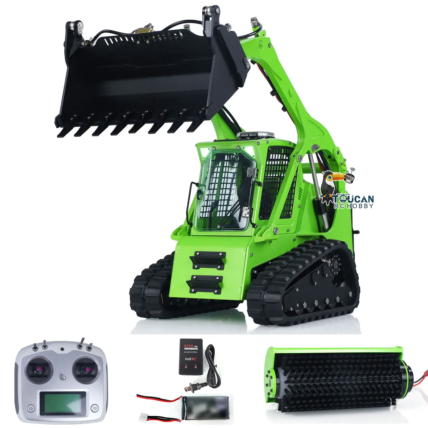 LESU 1/14 RTR Aoue LT5 RC Hydraulic Skid-Steer Loader Electric Cleaner I6S Radio Battery Remote Control Construction Car Toys 2