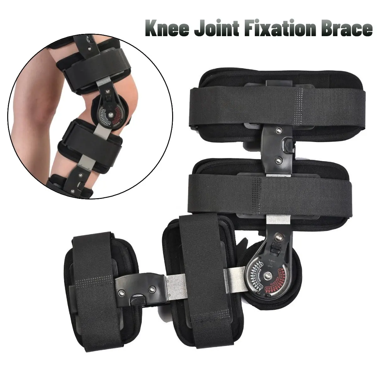 

1PC Hinged Knee Brace Adjustable Knee Immobilizer with Side Leg Stabilizers for Meniscus Tear Arthritis ACL PCL Orthopedic Rehab