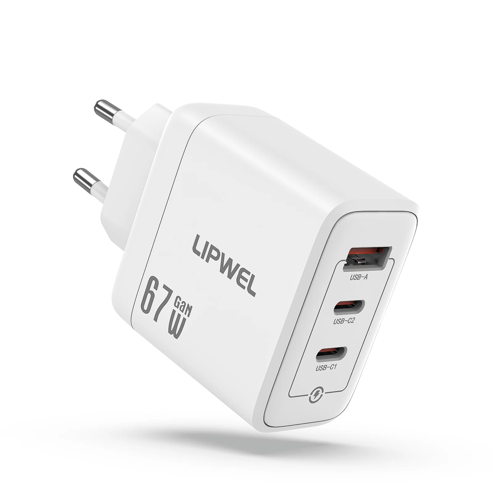 High-Speed GaN Wall Charger with Smart Power Distribution - EU Plug for Home, Office, and Travel