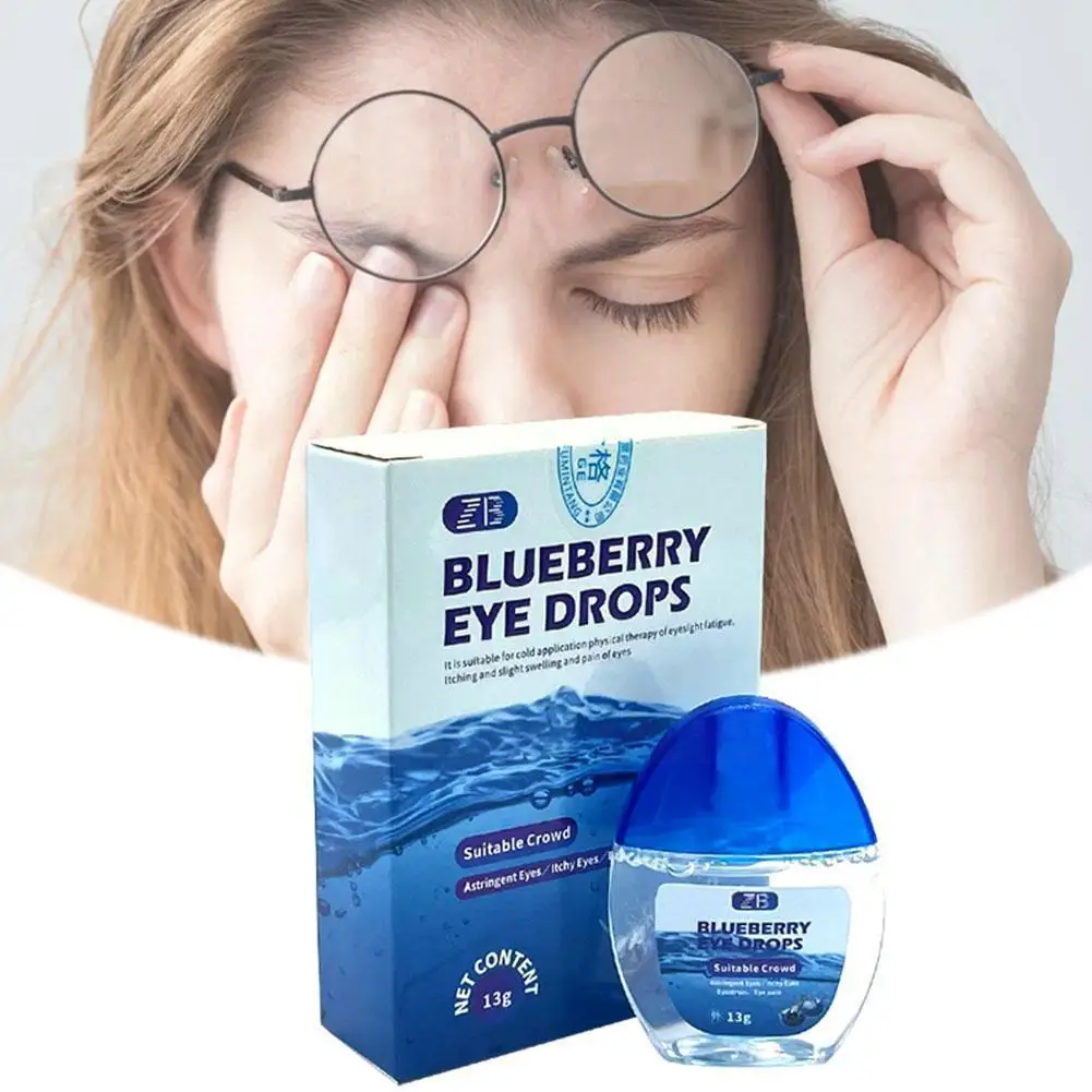 Blueberry Eye Drop Relieves Red Eyes Discomfort Visual Fatigue Blurred Vision Dry Itchy Eyes Clean Eye Drop For Health ​Car L1E5