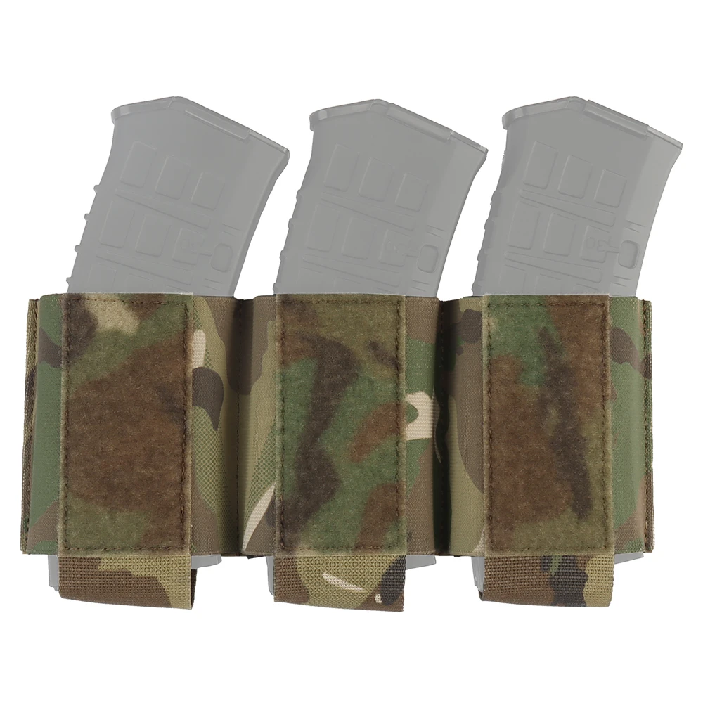Tactical Triple 762 Magazine Pouch Elastic Retention Hook&Loop Rifile MAG Bag Built-in Plate Carrier FCPC FCSK Hunting Airsoft 2