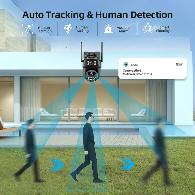 4K 8MP WiFi PTZ Outdoor Camera with Dual Lens, AI Tracking, & Dual Screen Display - Image 6