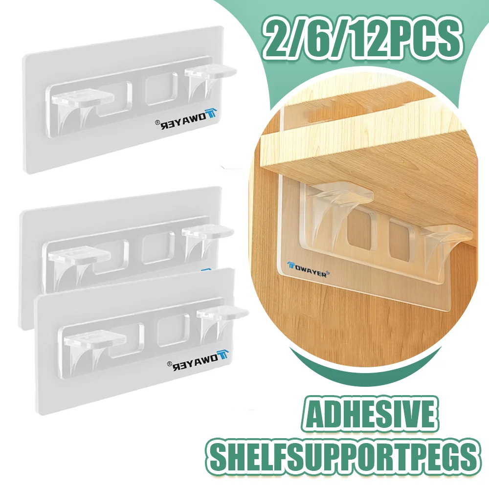ShelfSupportAdhesivePegsClosetPartitionBracket2612pcsExtended