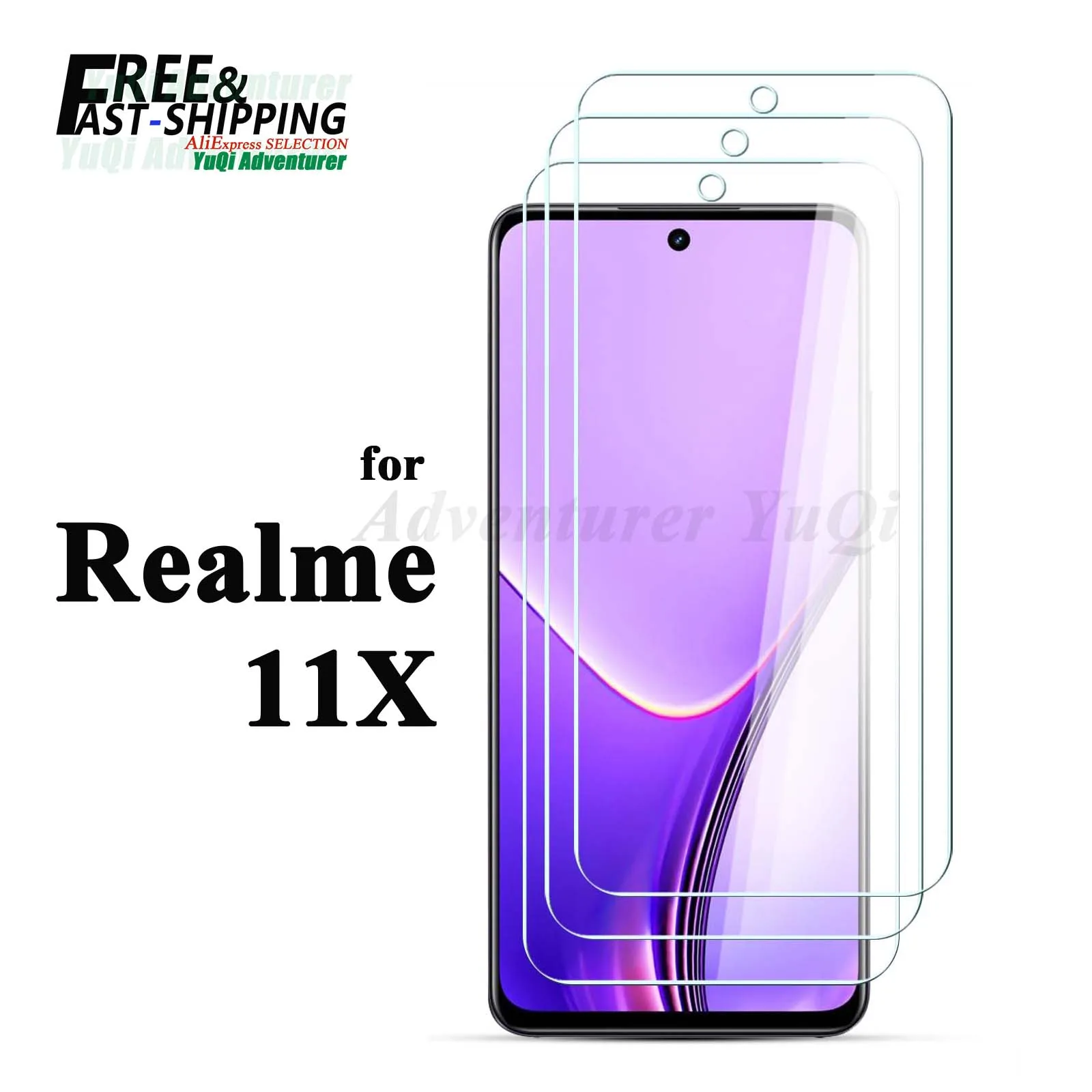 

Screen Protector for Realme 11X Tempered Glass HD Crystal Clear 9H High Aluminum Transparent Case Friendly SELECTION Free Ship