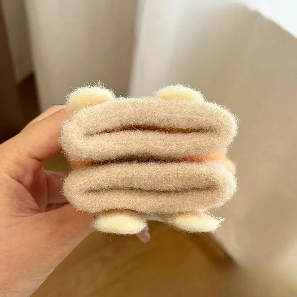 Half Finger Flip Kids Thick Warm Gloves Autumn Winter 4-12years Children's Wool Knitted Gloves Flip Fingerless Rabbit