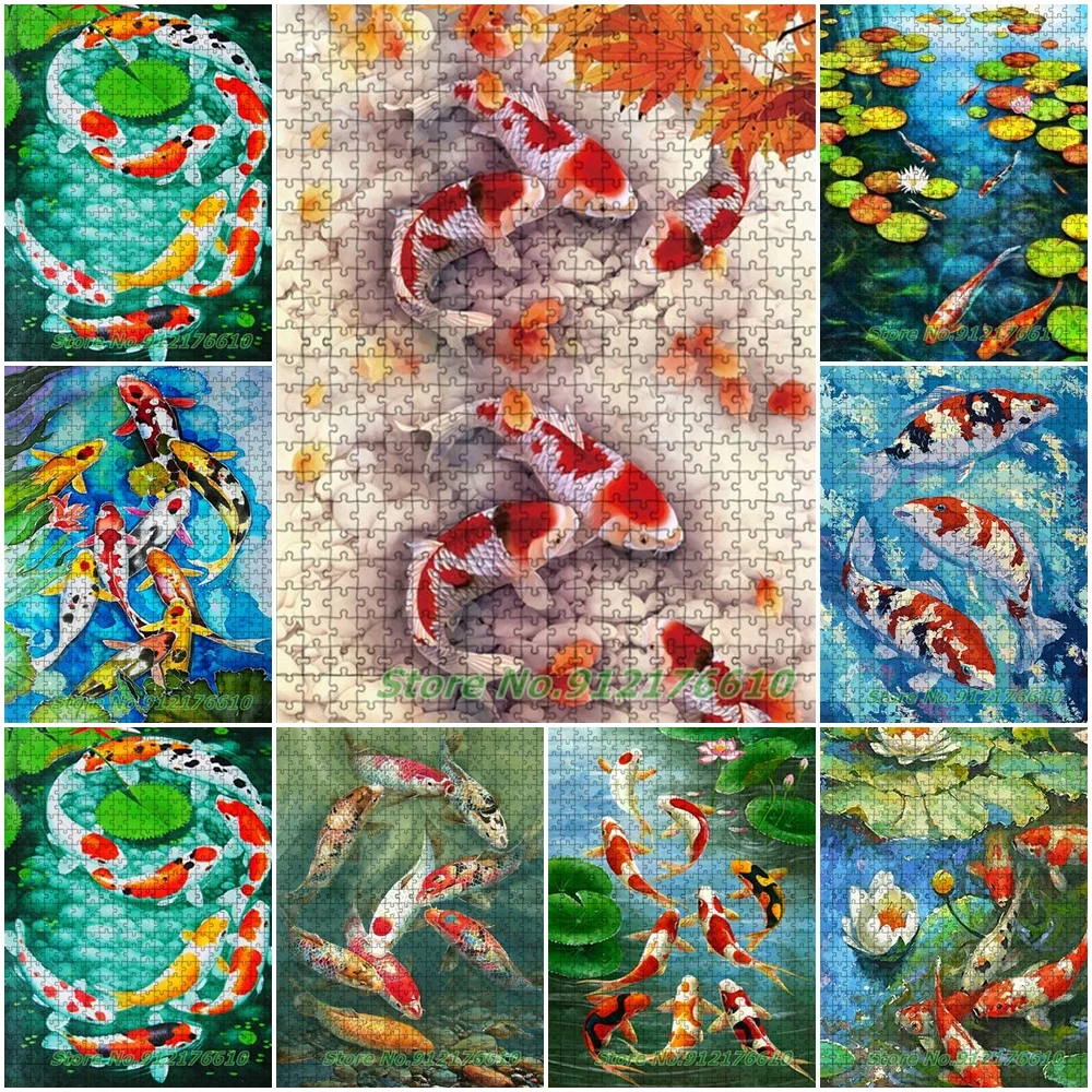 

Koi 500 Piece Jigsaw Puzzles Golden Fish Animals Diy Creative Puzzle Paper Decompress Educational Toys Nursery Kids Gifts
