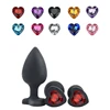 S/M/Lsize Heart-shaped black silicone anal plug Adult Toys for Men/Women Anal Trainer for Couples sex toys  silicone butt plug 1
