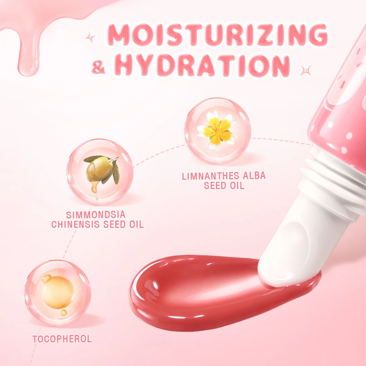 Lip Gloss PINKFLASH Watery Glow Hydrating Long-lasting Moisturizing Liquid