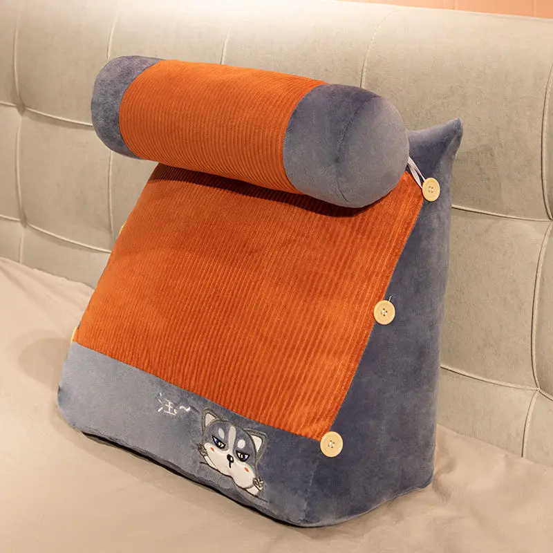 

Four Seasons Triangle Headrest Cushion Bedroom Large Cushion Sofa Throw Pillow Dormitory Bed Back Cushion Removable and Washable