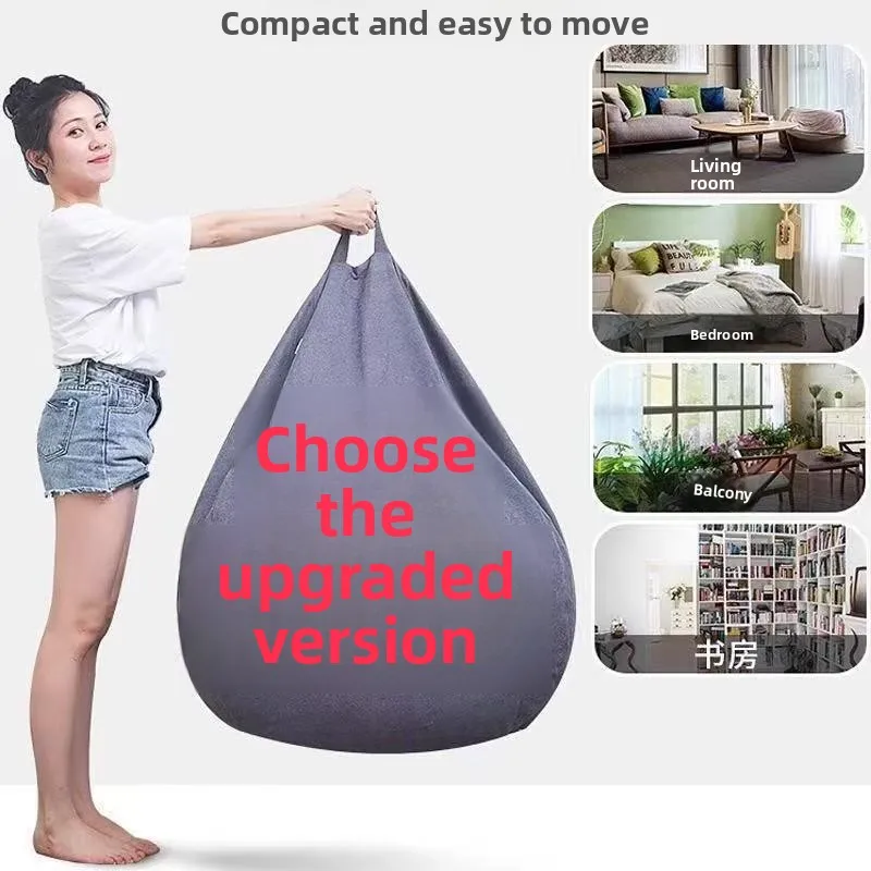 Lazy Sofa Cover Bean Bag ell No Filling Storage for Old Clothes Pure Color Can Lie f Finied Outer ell Dust Cover