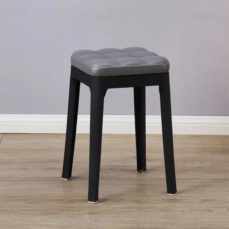 Модний побутовий м’який пакет Квадратний табурет Вітальня Табурет, який можна штабелювати Простий обідній стіл Табурет Спальня Лавка для макіяжу