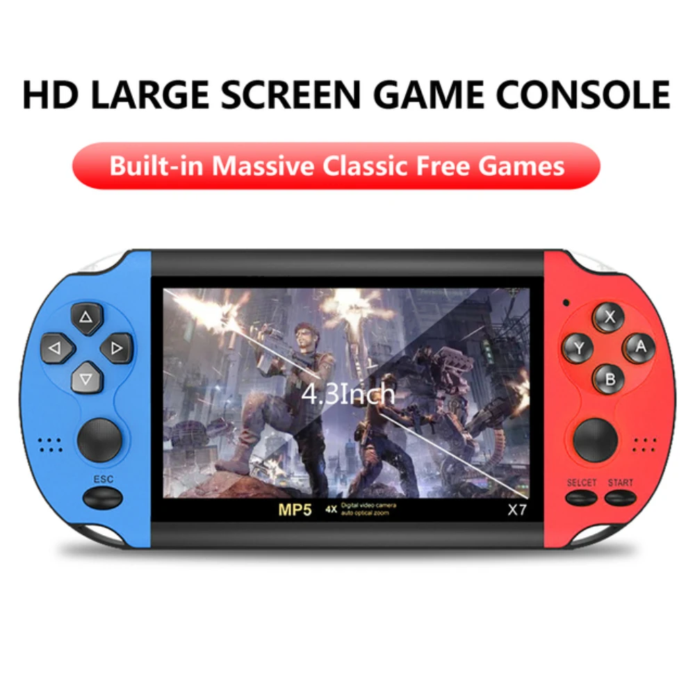 X7 Handheld Game Console with TF Card 4.3 inch HD Screen Retro Game