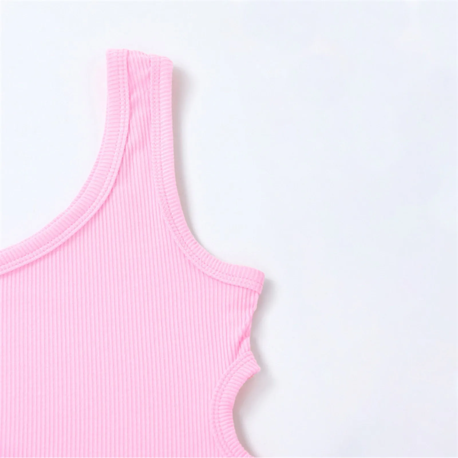 Kids Girl Solid Color Vest Toddler Kids Girls Dance Tank Tops One Shoulder Racerback Crop Tank Top Soft Sleeveless Dance Tops