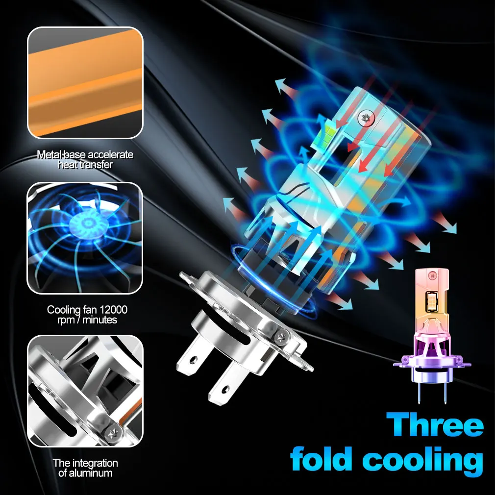 2개입 H4 LED 헤드라이트 전구 Canbus H7 H11 LED 전구 300000LM CSP 자동차 헤드램프용 초고휘도 무선 자동 다이오드 램프 조명 12V