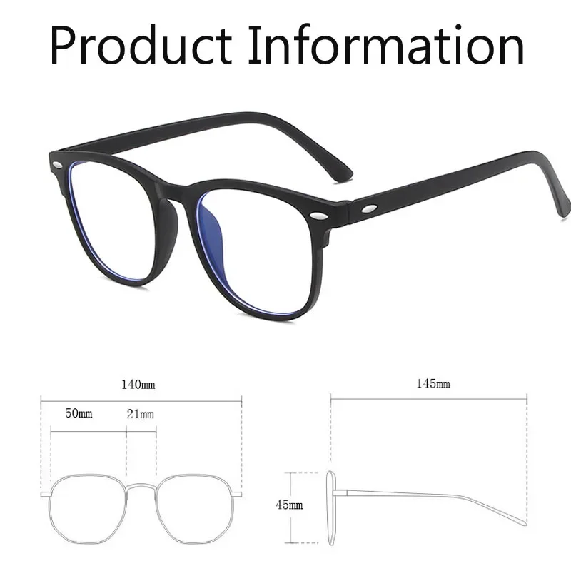 Women's Round Frame Myopia Glasses Vintage Transparent Minus Diopter Glasses Unisex Trend Blue Light Blocking Near Sight Eyewear 6