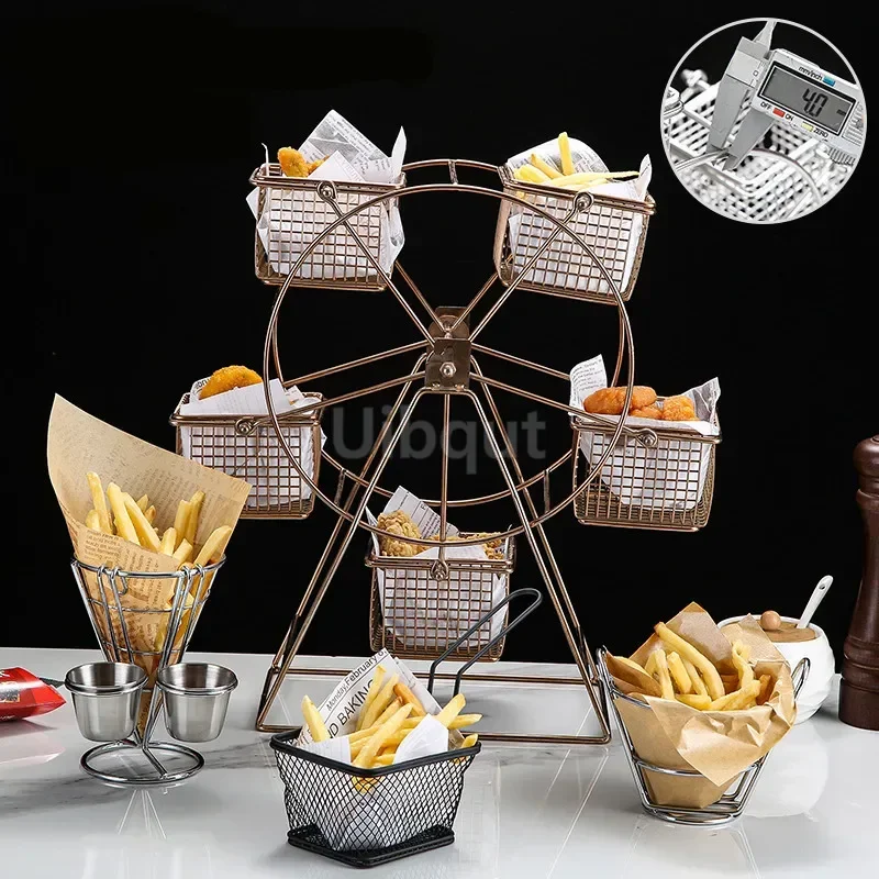 French fries chicken wings Ferris Wheel Food Rack Snack Rack Vintage Party Rotatable Pastry Cupcake Holderr fruit dessert plate cake stand fruit plate ceramic dessert plates cake tray snack dish