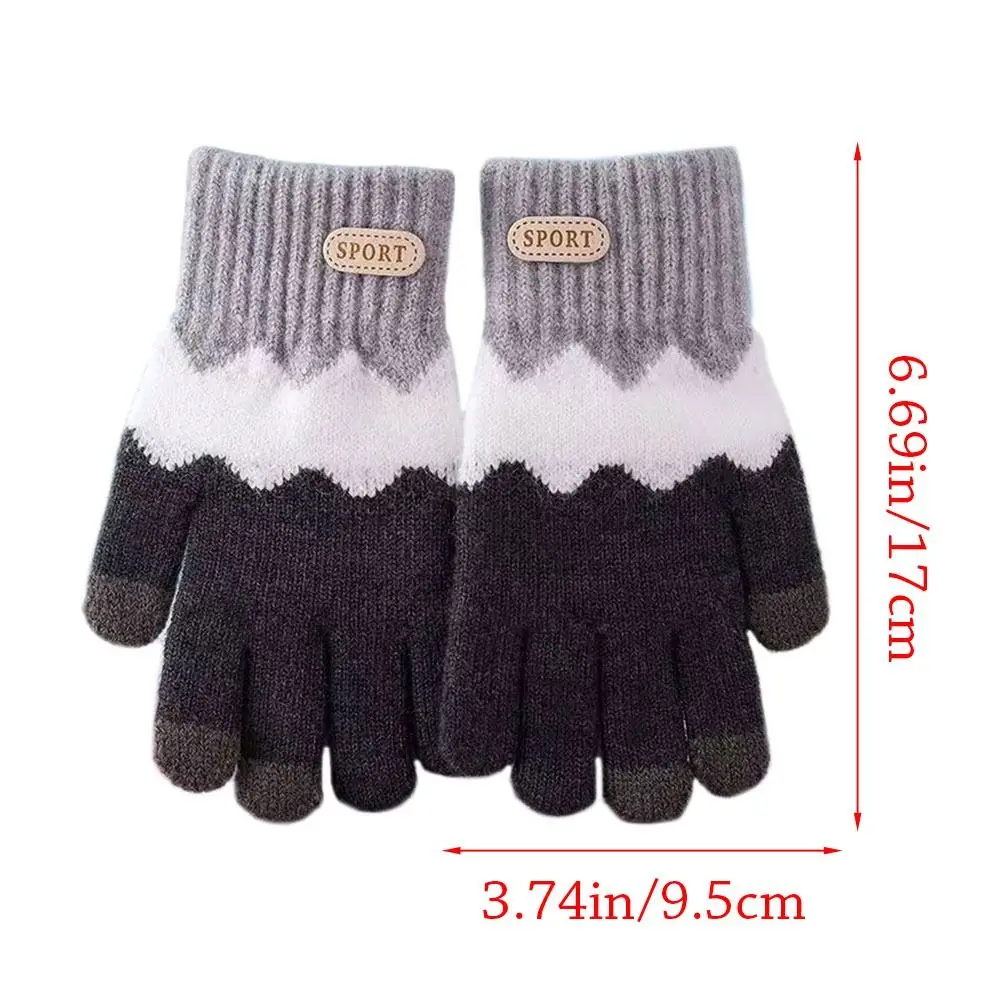Knitted Winter Gloves for Kids Coldproof Full Finger