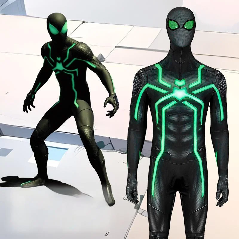 

2023 New Adult Superhero Ps4 Stealth Big Time Spider Peter Jumpsuit Cosplay Costume Halloween Masquerade Party Bodysuit