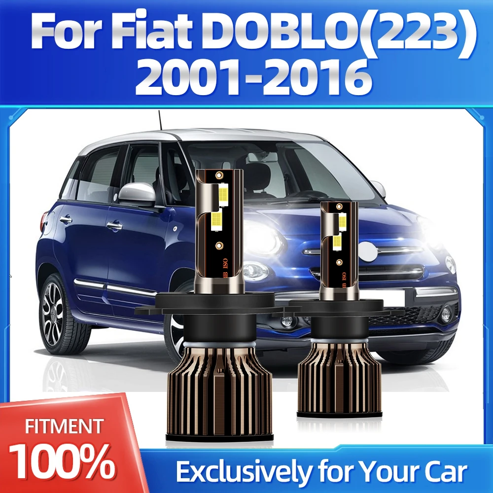 

KINGSOFE 2x Led Headlight H4 High Low Bulbs Combo Auto Car Conversion Lamp IP68 50000Hrs Lifespan For Fiat DOBLO(223) 2001-2016