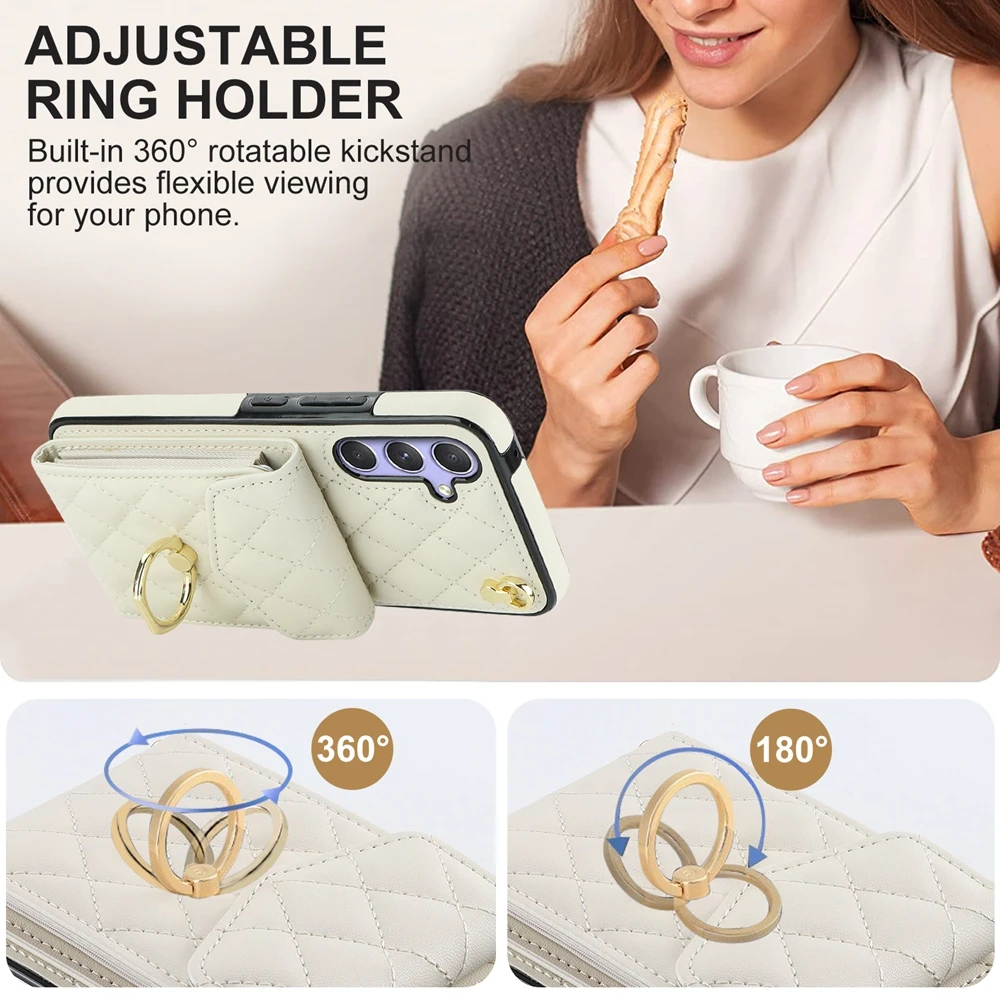 Stylish Leather Crossbody Phone Case with Lanyard