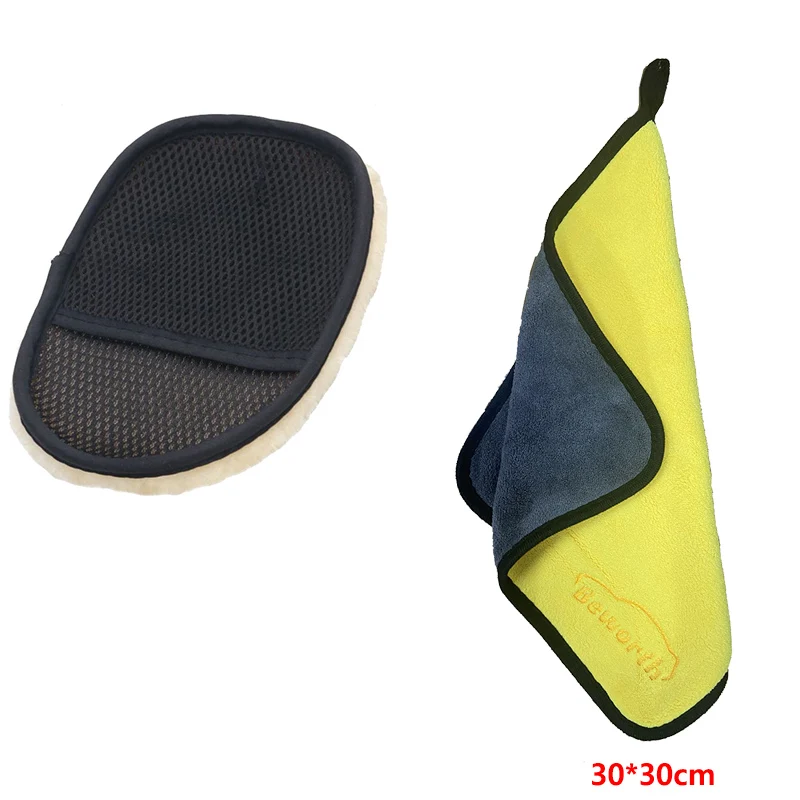2pcs Car Washing Gloves Soft Wool Cleaning Towel Motorcycle Washer Care Products Auto Plush Wash Gloves Clean Brush Accessories